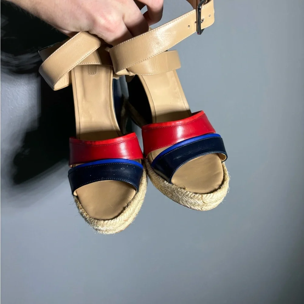 Longchamp Finca Louisa Wedge Espadrille Sandals Women’s Size EU 39